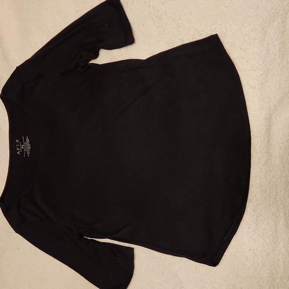 Apt. 9 Women's Classic Black Elbow Length Sleeve Tee